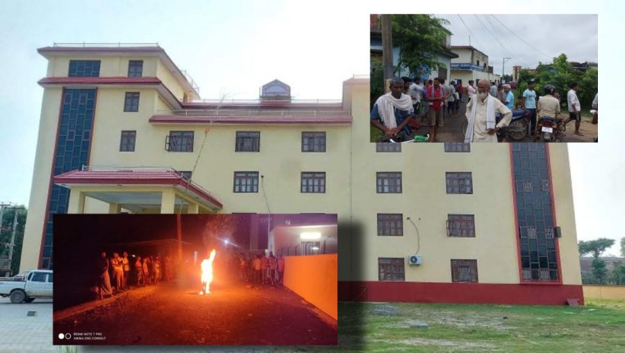 पश्चिम नवलपरासीको पाल्हिनन्दन गाउँपालिकाको बाटोमा स्थानीयद्वारा  अवरोध