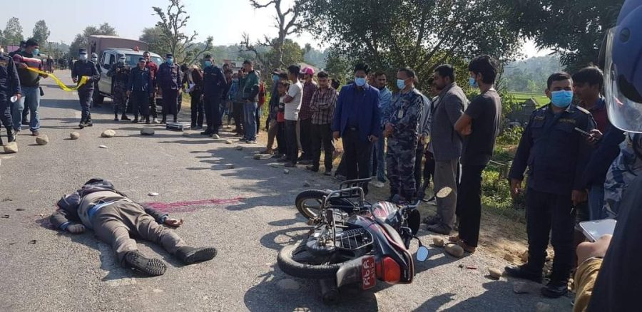ट्रकको ठक्करबाट प्रहरी हवल्दारको मृत्यु