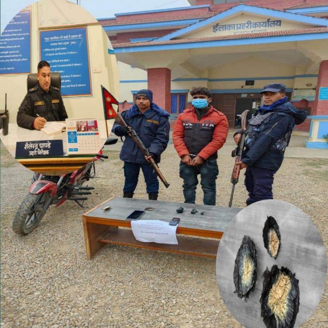 प्रहरी निरिक्षक शैलेन्द्र पाण्डे लागु औषधमा संलग्न लाई धमाधम समात्दै    gandakiaaja
